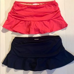 ✨Bundle✨Lands End Ruffle-Hem Skirt in Pink & Navy